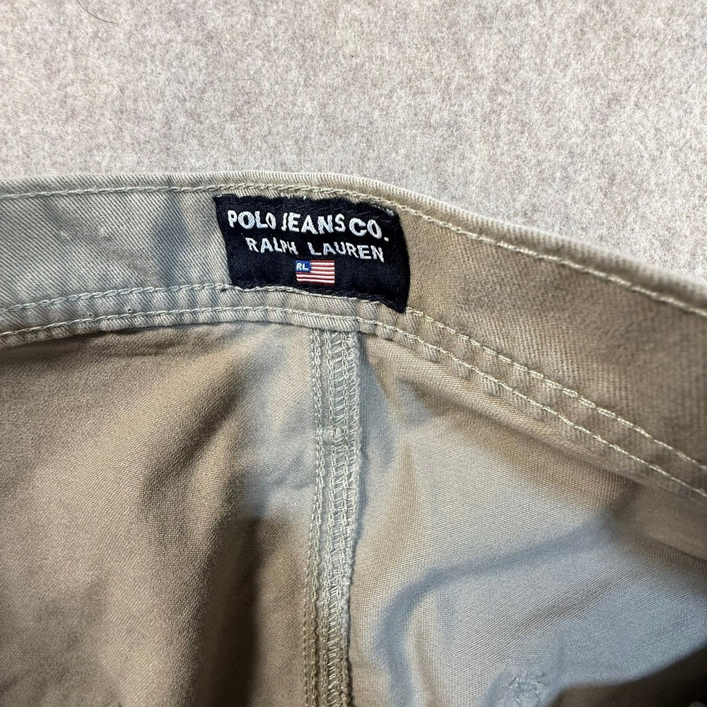 Polo Jeans Co Ralph Lauren Mens Carpenter Pants 34x32 Khaki Tan Cotton Utility - Picture 6 of 7